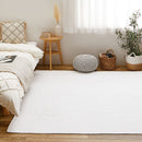 綿100%のイブルラグマット デコール 6畳用 アイボリー メーカー直送 ▼返品・キャンセル不可【他商品との同時購入不可】