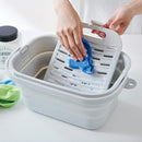 伊勢藤 折りたためるつけ置き洗いバケツ ホワイト