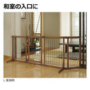 ペット用 木製おくだけドア付ゲート L ブラウン メーカー直送▼返品・キャンセル不可【他商品との同時購入不可】