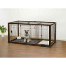 木製スライドペットサークル ワイド 屋根面 メーカー直送▼返品・キャンセル不可【他商品との同時購入不可】