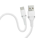 HIDISC やわらかで絡みにくい USB Type-A to Cケーブル3A対応 急速充電 1m マシュマロホワイト