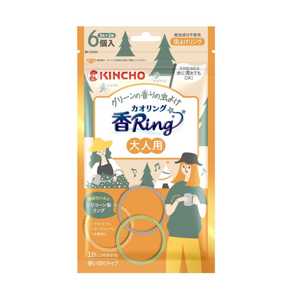 金鳥 虫よけ 香Ring（カオリング） 大人用 6個入