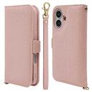 テレホンリース iPhone16 ストラップ付手帳型 ライトピンク 8090IP461BHSLPK