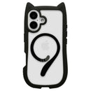 テレホンリース iPhone16 ケース カバー MagSafe対応 猫耳 ブラック