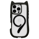 テレホンリース iPhone16Pro ケースカバー 猫耳 ブラック