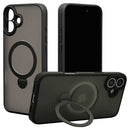 テレホンリース iPhone16 Plus 360°回転スタンドケース フロストブラック 8322IP467ZSFSLBK