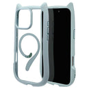 テレホンリース iPhone16ProMax ケースカバー MagSafe対応 猫耳 スモーキーブルー