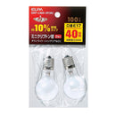 ELPA ミニクリプトン球 40W ホワイト 2個 L36H-2PW