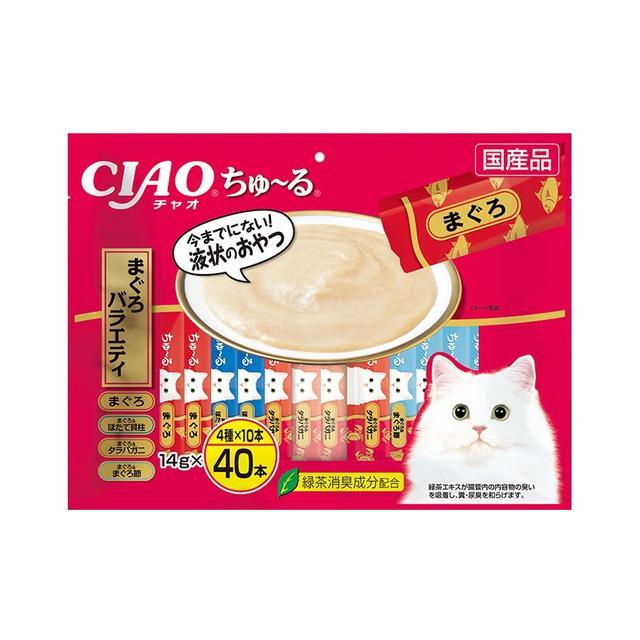 いなば　チャオちゅーる　乳酸菌入　まぐろバラエティ　14g　４０本入　8袋 チャオ ちゅ～る まぐろバラエティ 14g×40本入り