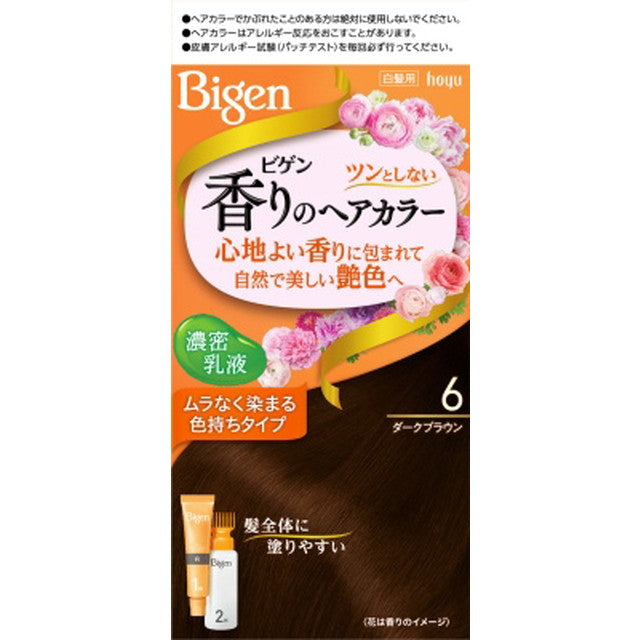 Kurochi　　ダークブラウン3個、ライトブラウン3個 医薬部外品】ビゲン 香りのヘアカラー乳液 6 ダークブラウン 40g＋60ml