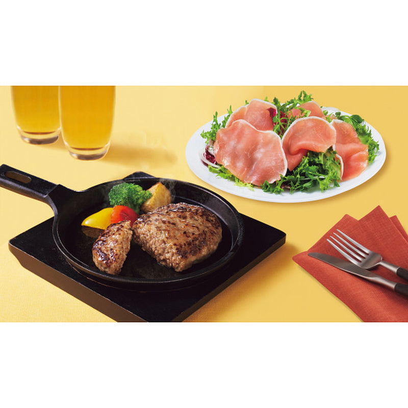 ◆【お歳暮限定】伝承献呈うす塩仕上げ鉄板焼きハンバーグ＆生ハム◇メーカー直送 ▼返品・キャンセル不可【他商品との同時購入不可】