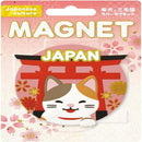 東洋ケース ジャパニーズカルチャーマグネット三毛猫 鳥居 1個