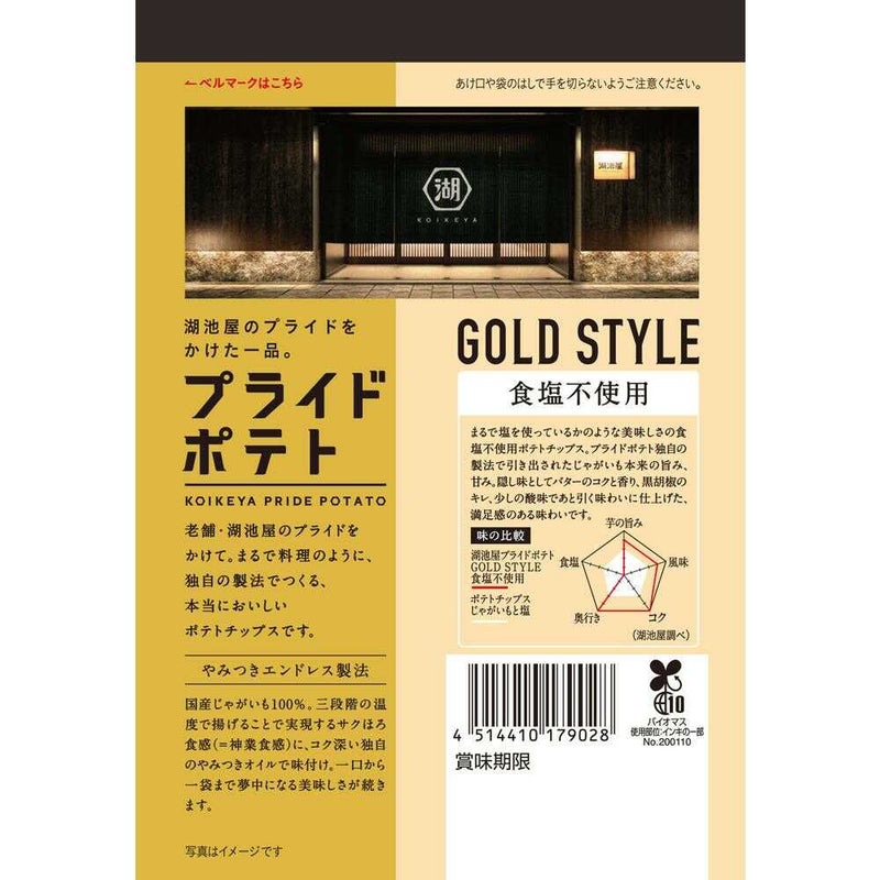 ◆湖池屋 プライドポテトGOLDSTYLE食塩不使用 55g