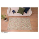 レスターアカンサス マット 約68×123cm BE ベージュ 【直送品】 返品・キャンセル・他商品と同時購入は不可