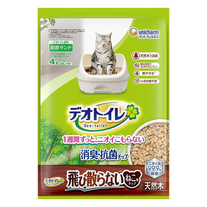 デオトイレ消臭飛び散らない猫型チップ 4．0L