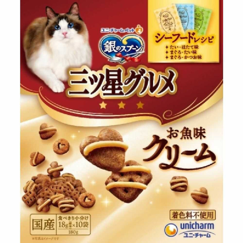 ユニ・チャーム 銀のスプーン三ツ星グルメお魚味クリームシーフードレシピ3種のアソート 180g