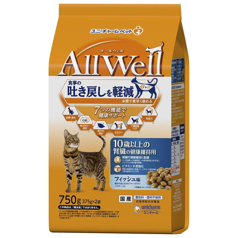 Unicharm AllWell 10岁及以上肾脏养生 鱼味 750g *