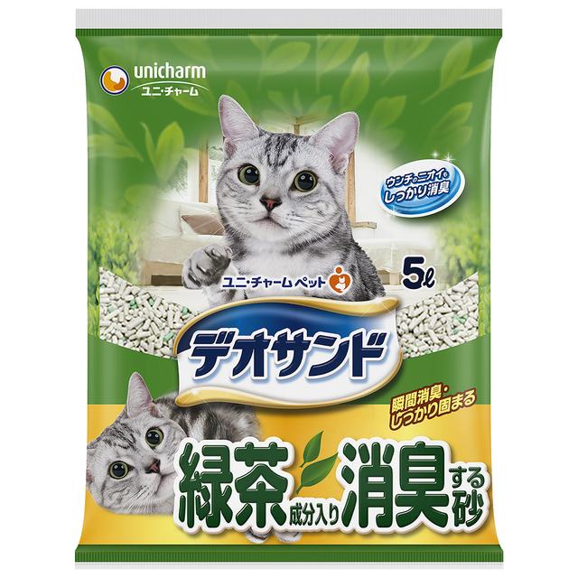 ユニチャーム デオサンド 緑茶成分入り消臭する砂  5000ml