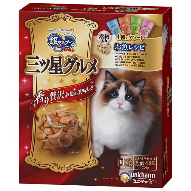 ユニ・チャーム 三ツ星グルメお魚レシピに贅沢素材4種のアソート 200g