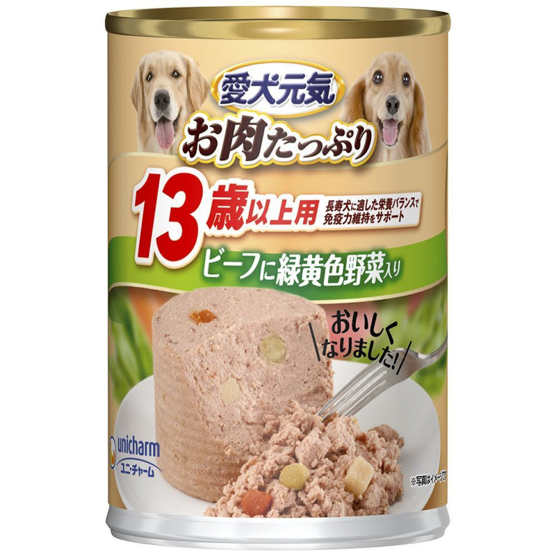 Aiken Genki Can 13 Years Old Beef &amp; Green Vegetables 375G
