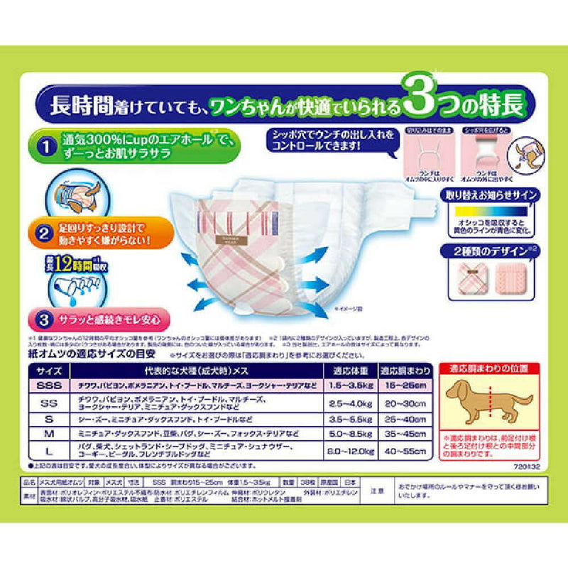 ユニ・チャーム マナーウェア 長時間 女の子 SSS 38枚