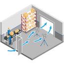 無給油エアモーター式工場扇 スタンド型 （アルミハネ45cm） メーカー直送 ▼返品・キャンセル不可【他商品との同時購入不可】