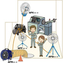 無給油エアモーター式工場扇 スタンド大型 （アルミハネ60cm）【直送品】 返品・キャンセル・他商品と同時購入は不可