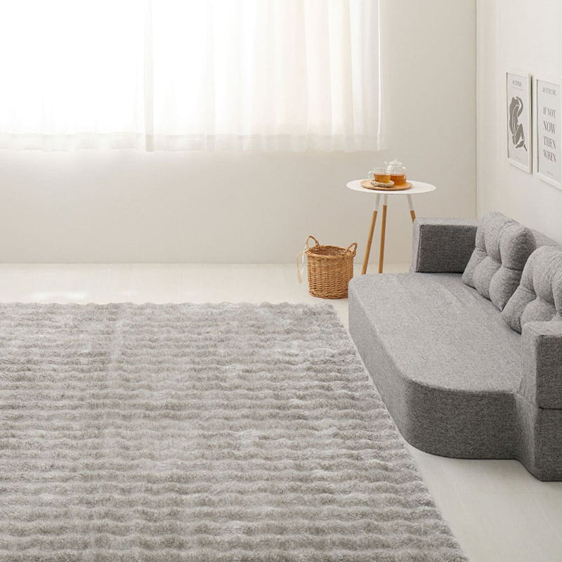 ポコポコシャギーラグ メルア GY 120x180   メーカー直送 ▼返品・キャンセル不可【他商品との同時購入不可】