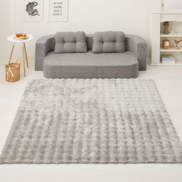 ポコポコシャギーラグ メルア GY 180x240   メーカー直送 ▼返品・キャンセル不可【他商品との同時購入不可】