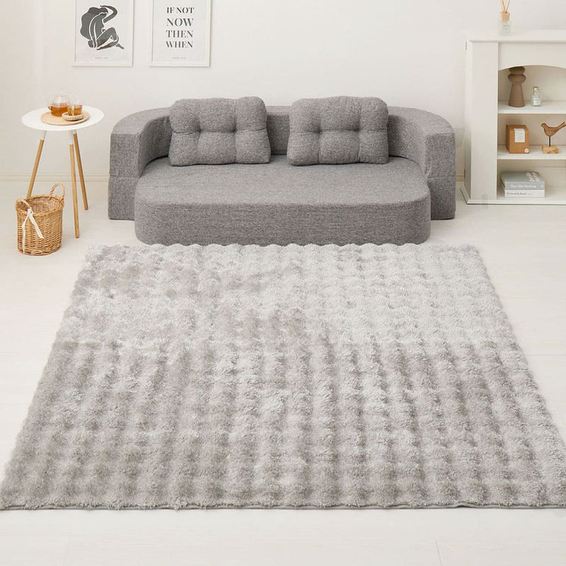 ポコポコシャギーラグ メルア GY 180x240   メーカー直送 ▼返品・キャンセル不可【他商品との同時購入不可】