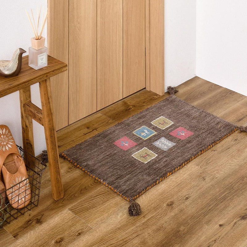 ギャッベ TX 60X90 ブラウン 【直送品】 返品・キャンセル・他商品と