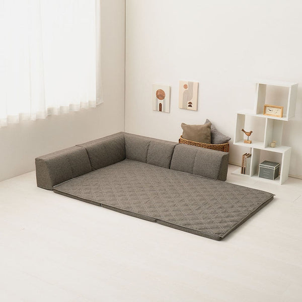 ピターら ラグソファ 1.5帖セット ブラウン メーカー直送 ▼返品・キャンセル不可【他商品との同時購入不可】