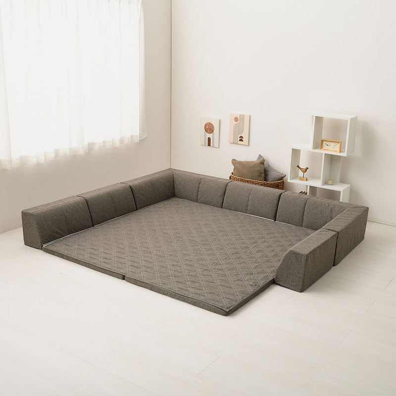 ピターら ラグソファ 2帖セット ブラウン メーカー直送 ▼返品・キャンセル不可【他商品との同時購入不可】