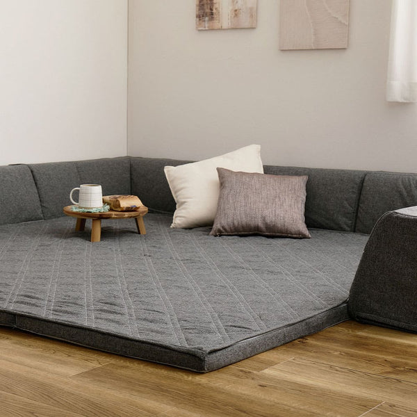 ピターら ラグソファ 3帖セット グレー メーカー直送 ▼返品・キャンセル不可【他商品との同時購入不可】