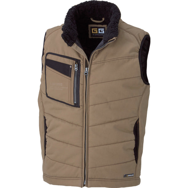 510681L G.G. 5106 防寒ベスト ブラウン L メーカー直送 ▼返品・キャンセル不可【他商品との同時購入不可】