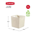 藤栄 Jute（ジュート） キューブバスケット 17L ホワイト