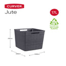 藤栄 Jute（ジュート） キューブバスケット 17L グレー
