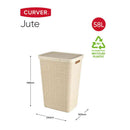 藤栄 Jute（ジュート） ふた付きバスケット 58L ホワイト