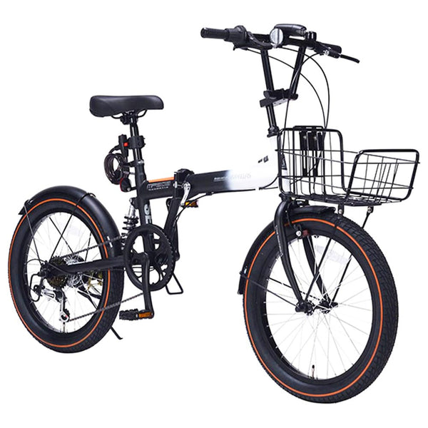 折りたたみセミファットバイク 6段変速 カゴ・リアサス MF208SE メーカー直送▼返品・キャンセル不可【他商品と同時購入不可