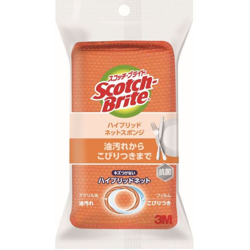 3M ハイブリッドネットスポンジオレンジ 1個