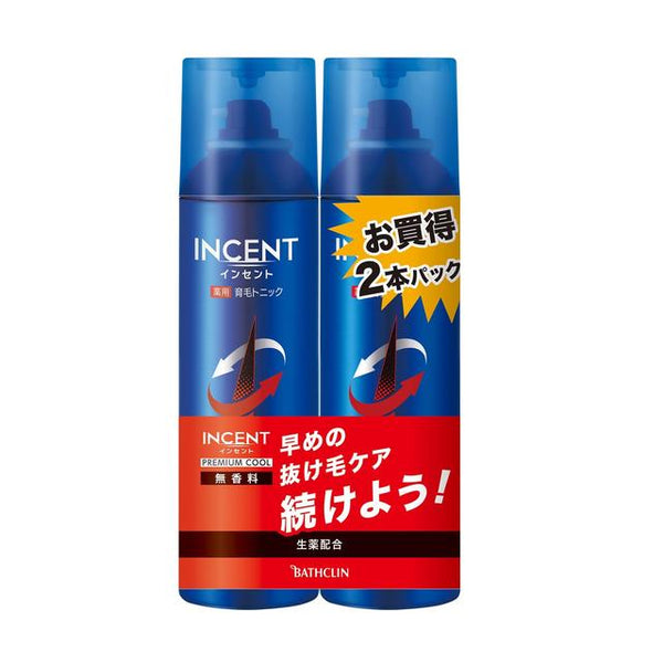 [Quasi-drug] Bathclin Incent Medicated Hair Growth Tonic Unscented Premium Cool 2 Pack