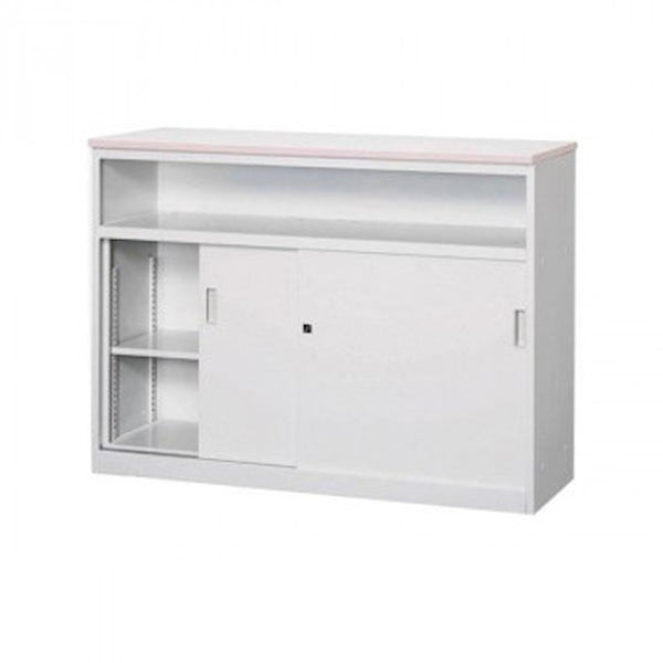 中棚付ハイカウンター 鍵付 天板 COM-CVA-12HST-G メーカー直送 ▼返品・キャンセル不可【他商品との同時購入不可】