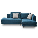 左カウチソファ レイモンズ 鉄脚タイプ ブルー メーカー直送 ▼返品・キャンセル不可【他商品との同時購入不可】