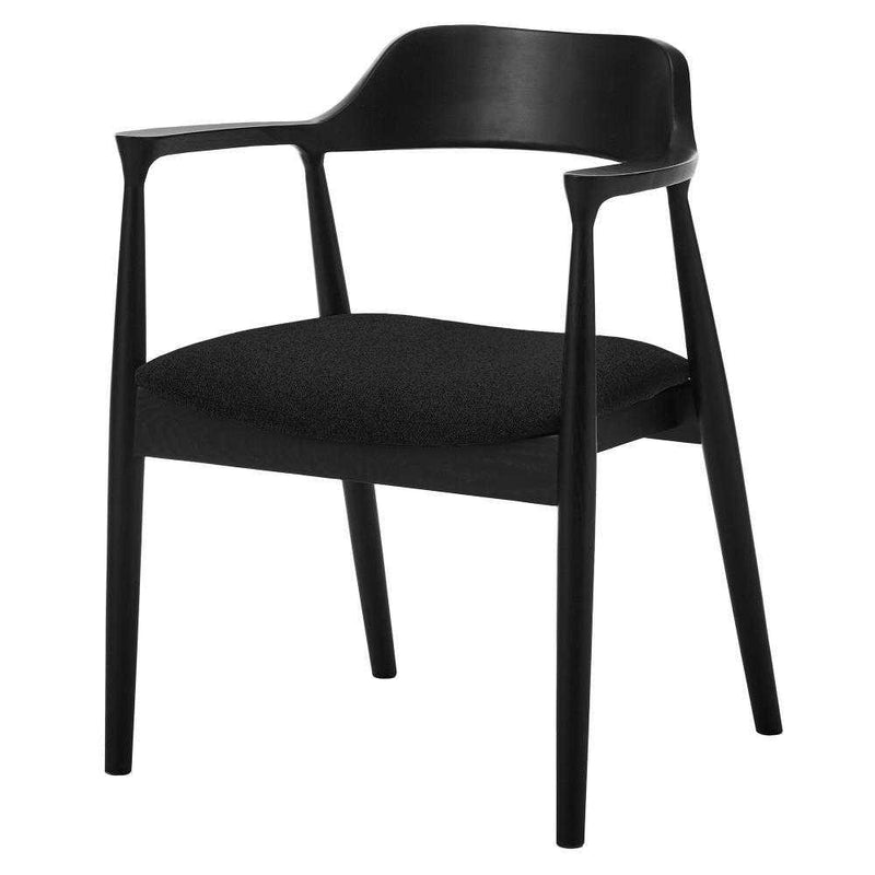 ダイニングチェア ロジャー3 A型 ブラック 布座ブラック メーカー直送 ▼返品・キャンセル不可【他商品との同時購入不可】