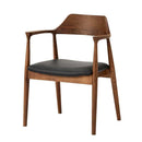 ダイニングチェア ロジャー3 A型 ウォールナット 合皮座面ブラック メーカー直送▼返品・キャンセル不可【他商品との同時購入不可