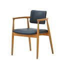 ダイニングチェア カストロ ナチュラル 合成皮革 座面ブラック 【直送品】 返品・キャンセル・他商品と同時購入は不可