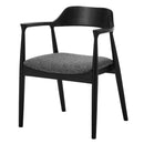 ダイニングチェア ロジャー3 A型 ブラック 布座グレー メーカー直送 ▼返品・キャンセル不可【他商品との同時購入不可】