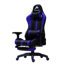 ルセルV3 オットマン付き ゲーミングチェア ブルー メーカー直送 ▼返品・キャンセル不可【他商品との同時購入不可】