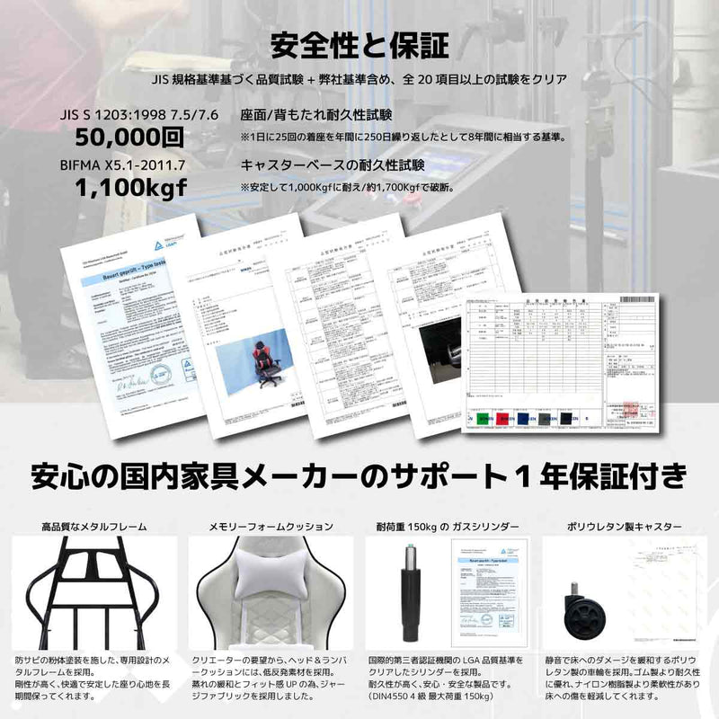 ディアブロEVO ゲーミングチェア ホワイト メーカー直送 ▼返品・キャンセル不可【他商品との同時購入不可】