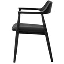 ダイニングチェア ロジャーG型 ブラック 合皮座面ブラック メーカー直送 ▼返品・キャンセル不可【他商品との同時購入不可】